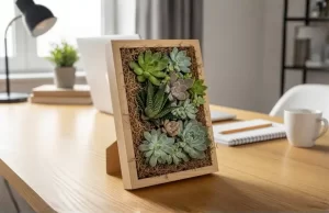 DIY: Porta-retrato Vivo com Mini Suculentas para Decorar a Escrivaninha